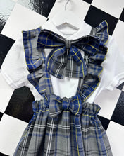 School Tartan Plaid Frill Pinafore (other colours/fabric available)