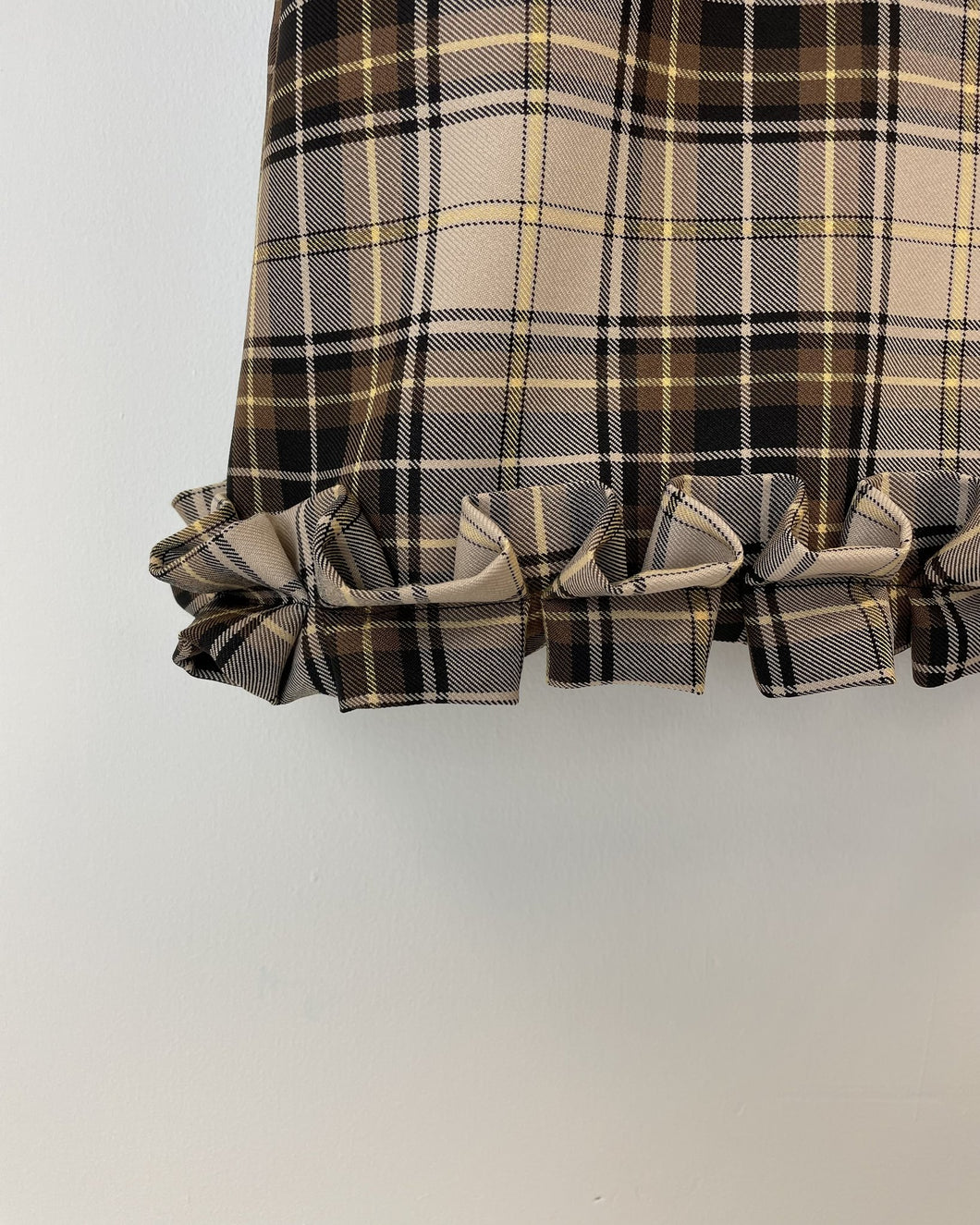 Custom Order- Brown Tartan Frill Hem Skirt