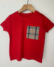 Red Tartan Pocket T-Shirt (0mnths - 14yrs)