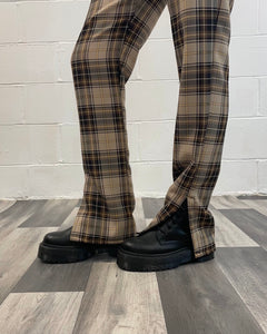 Adult Brown Tartan Trousers