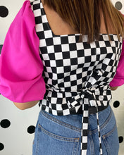 Adult Checkerboard Puff Sleeve Top (2 colours)